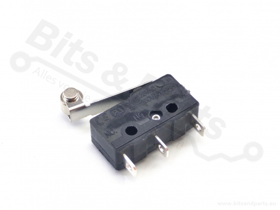 Microswitch drukknop (maakcontact) met hevel/hefboom met rol